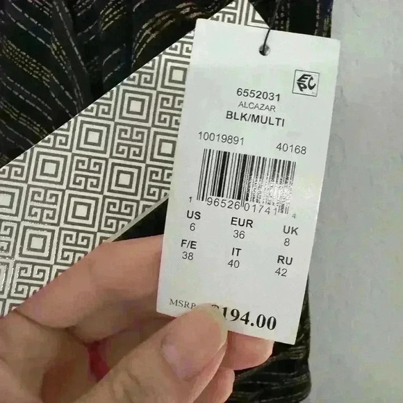 NWT AMORESSA ALCAZAR
BLK/MULTI SZ US6 in black / shiny gold - Picture 8 of 12